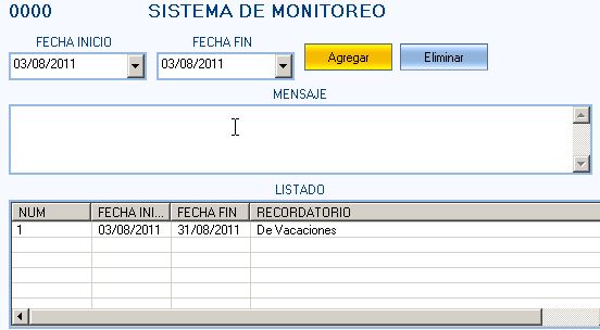 Ingreso de Recordatorios