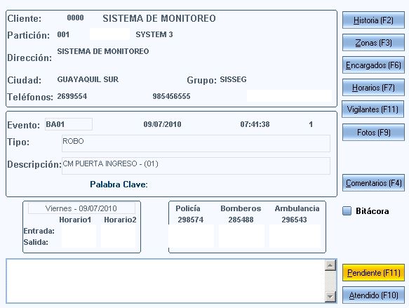 Ejemplo de Evento